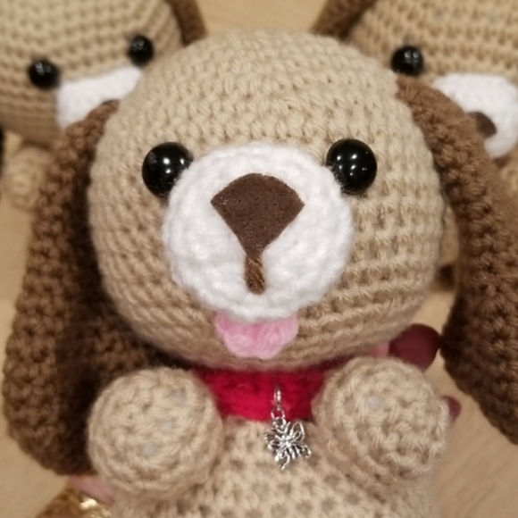 SOLD Crochet Puppy Dog with Collar - Picture 10 of 10